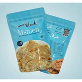 Lichtblauwe verpakking met Mon Bladi Msemen mix voor traditionele Marokkaanse flatbread